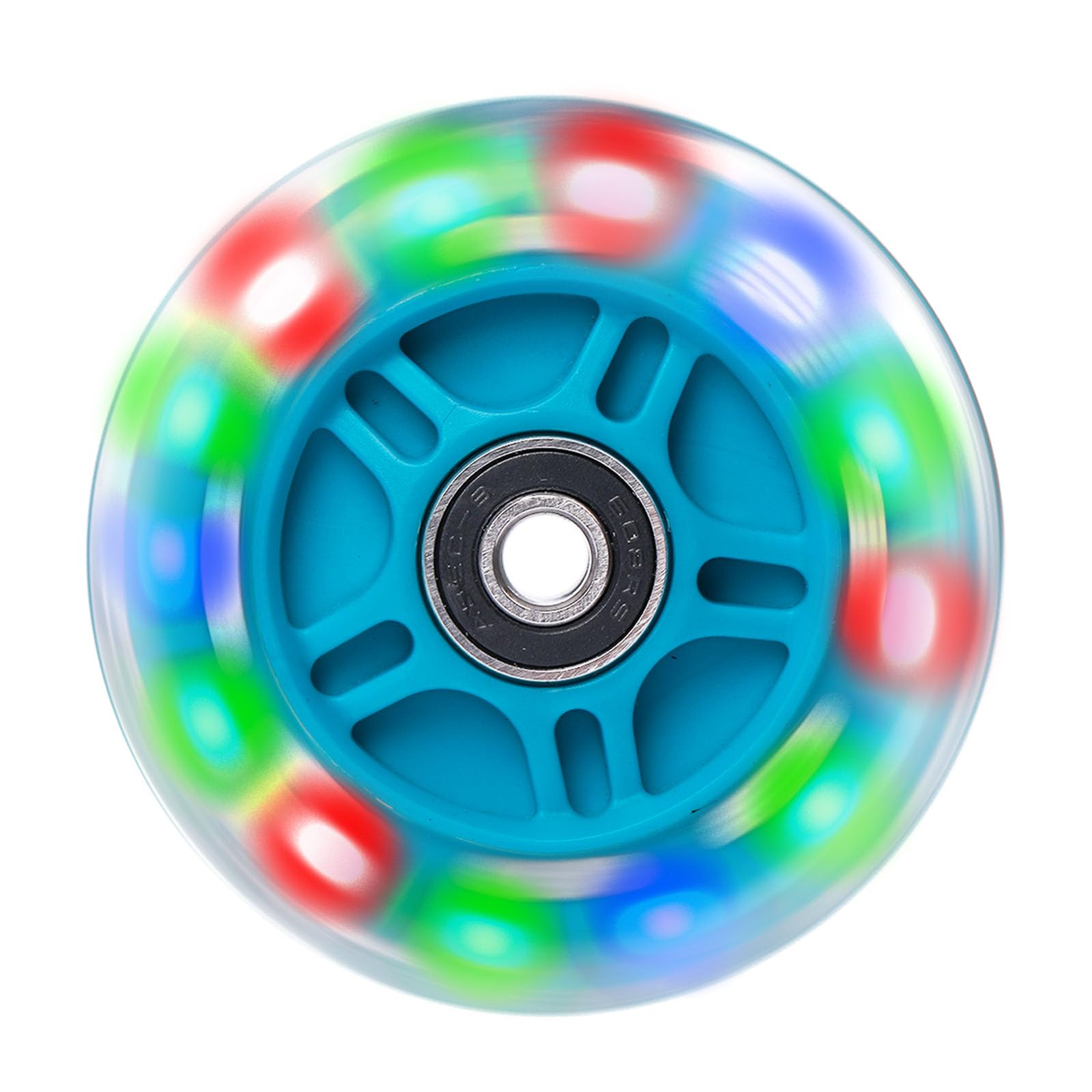 1-Pack 80mm Light Up Scooter Wheel Rear Colorful Led Flashing Replacement Wheel for 3-Wheeled Kid Scooter (Blue)