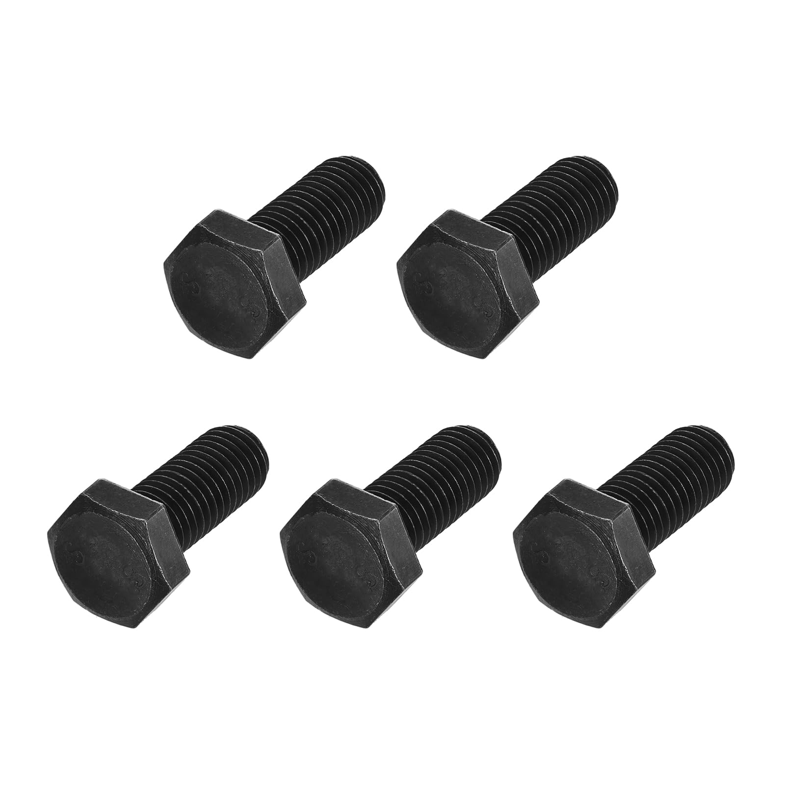 METALLIXITY Hex Bolts (M14-2x35mm) 5Pcs, Carbon Steel Fully Threaded Black Oxide, Coarse Thread UNC Hex Head Screw Bolt - for Furniture Repair