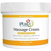 Pura 1st Deep Tissue Therapy 4 Fl oz Massage Cream, Professional, Massage Therapy, Unscented, Natural Ingredients, Skin Hydrating, Moisturizing, Muscle Relief, for Bruising, Recovery, Soothing