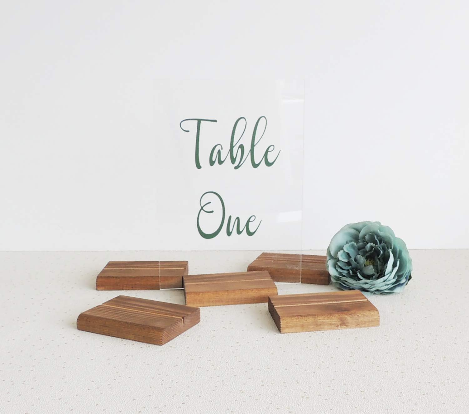 10 Acrylic sign holders, acrylic holder, table name holders, wooden wedding decor, guest table names, card blocks, wedding table decor