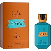 ARIAZ Hype Men’s Eau De Parfum 3.4 Oz - Fresh Citrus Aromatic Cologne with Orange, Bergamot, Mandarin, Ginger, Ambergris & Woody Notes - Clean Daytime Fragrance for Spring & Summer