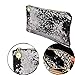 Lady Sequins Handbag Clutch, Funky Glitter Black Evening Envelope Clutch Purse, Bridal Luxurious Sparkling Bling Sequined Makeup Clutches Cosmetic Bag