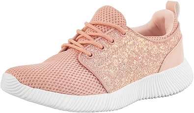 ROXYROSE Women Glitter Flyknit Knit Tennis Sneakers