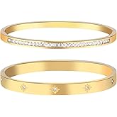 VceTd Hexagon Tennis Bracelet for Women, Stainless Steel Star Charm Bangle with Cubic Zirconia, Sparkling Elegant Jewelry Gift Women's Cuff bracelet