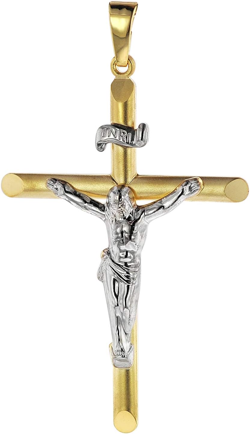 trendor 75093 Pendant Crucifix 333 Gold 8 Carat Two-Tone 43 x 25 mm 75903