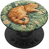 Orange Tabby Cat Sleeping Orange Cat PopSockets Adhesive PopGrip
