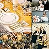 Earths-Dream-Gold-Plastic-Plates-Set-A-Complete-Disposable-Dinnerware-Set-with-100-Party-Plates-25-Dinner-25-Salad-25-Soup-25-Dessert-125-Gold-Silverware-25-Cups-50-Napkins-Table-Runner Earth’s Dream Disposable Dinnerware Set for Christmas: 100 Gold Plastic Plates Set for Party (25 Dinner, 25 Salad, 25…