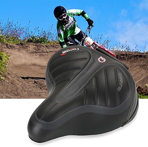 Bicycle Suspension Cruiser Saddle, Cruiser Gel Seat Cover [ SOFT CUSHION ], Wide Comfort Soft Foam Bike Seat for Indoor Cycling and Long Outdoor Rides - Fits Cruiser and Stationary Bikes