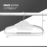 KEPLIN 30-Pack Non-Slip Hangers with 360° Swivel Slimline Space Saver White view 2