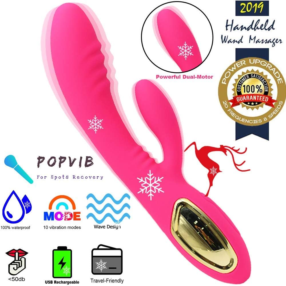 LED Computer Mini Masaager with Whisper Quiet USB Rechargeable Waterproof Handheld Cordless, Adjustable Multi Speed for Whole Body Pain Relief and Recovery (Cosy Pink)