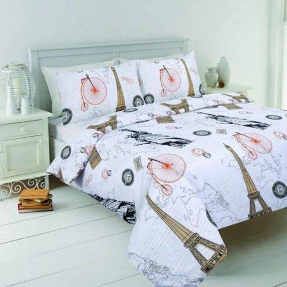 COTON MODE® Printed Duvet Cover Set Soft & Extremely Durable World Map Design | World Multi (Double)
