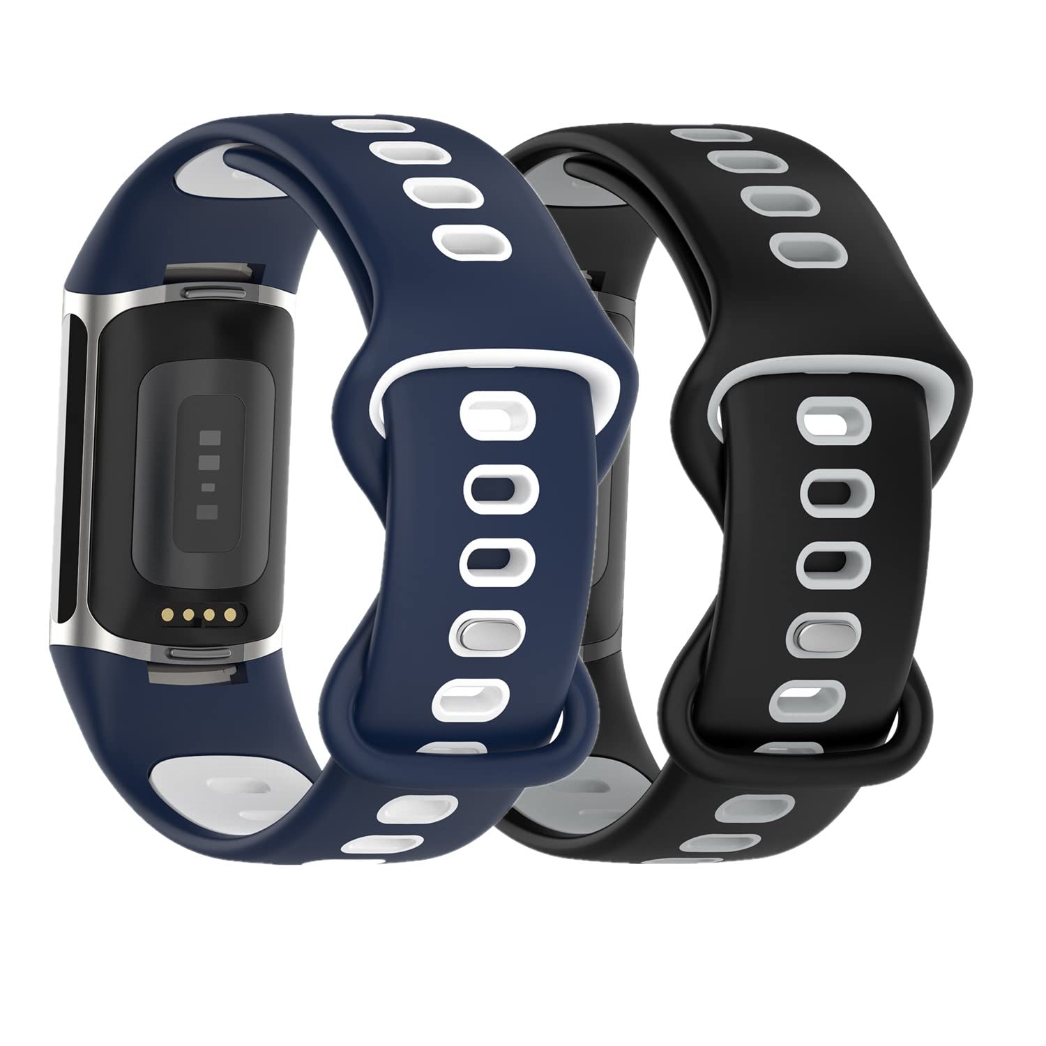 Huwokxix Compatible with Fitbit charge 6/5 Watch Band, Soft Silicone Replacement Strap for Fitbit charge 6/5 Fitness Tracker, Breathable Sport Wristband for Men Women