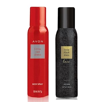 Avon Little Red & Black Dress Lace Body Spray (combo)