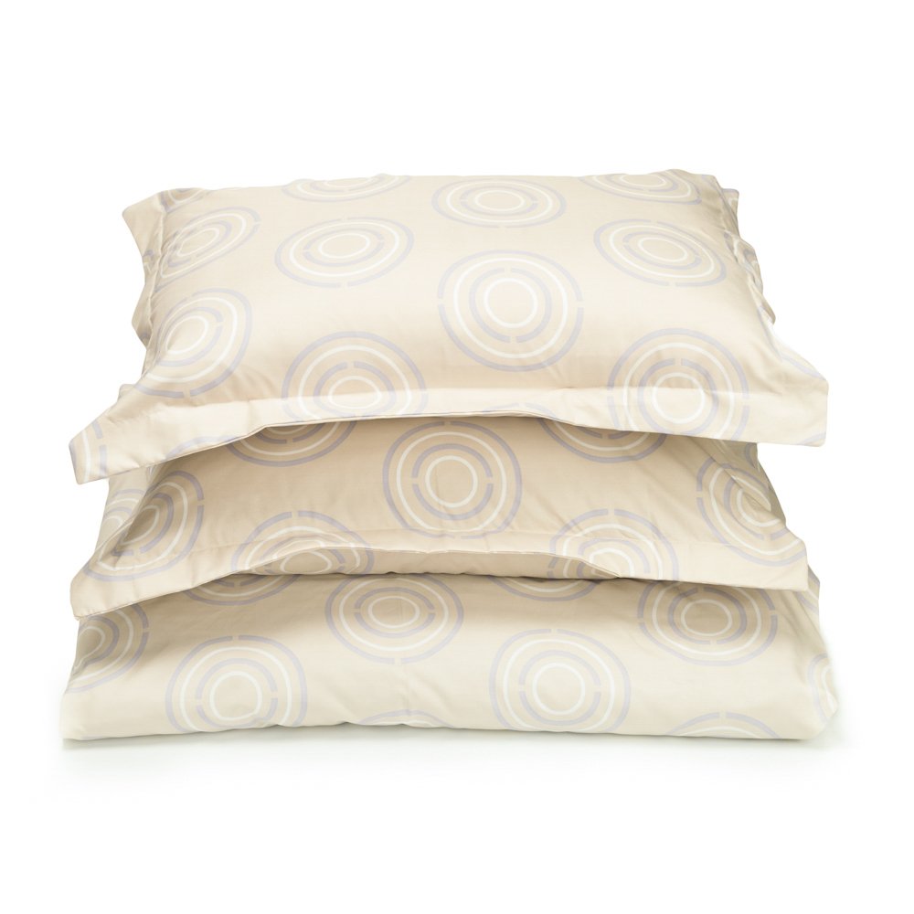 Duvet Cover Set with Zipper Closure-Circle Khaki Printed Pattern,Twin (66\