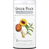The Republic of Tea – Ginger Peach 100% White Tea Bags, Steeps 50 Low-Caffeinated Cups