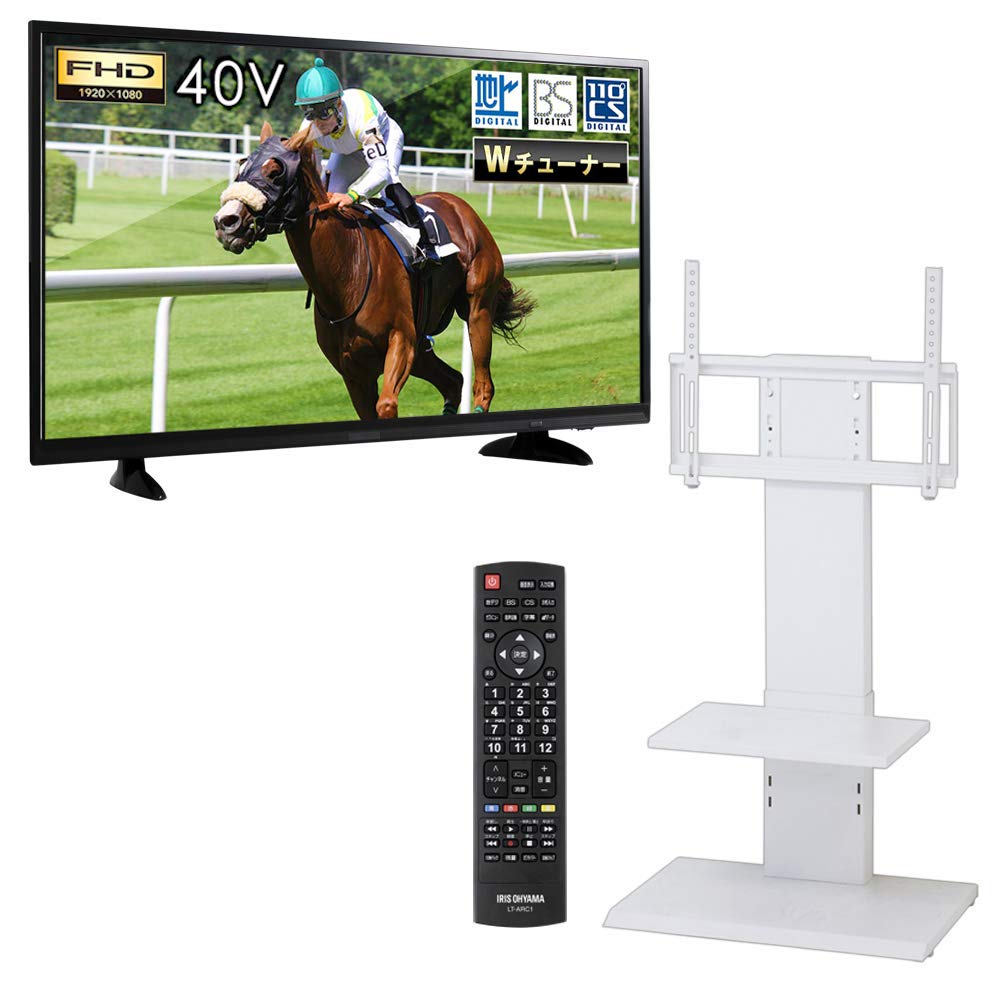 Mua アイリスオーヤマ 40v型 液晶テレビ フルハイビジョン Lt 40a4 テレビ台 壁掛け風 テレビスタンド ホワイト 60 40 104 5 1 5cm セット Tren Amazon Nhật Chinh Hang 21 Fado