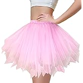 Women Tutu Skirt Adult Tutu for Women Tulle Ballet Bubble Elastic Dance Skirts Classic Costume - Pink