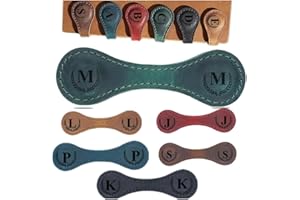 BYLIDRIM Personalized Magnetic Leather Bookmark, 26 Letters Bookmark Customized Initial Bookmarks Multi Functional Bookmark Cute Bookmark Meaningful Gift for Wonmen Teachers, Book Lovers (S, Red)