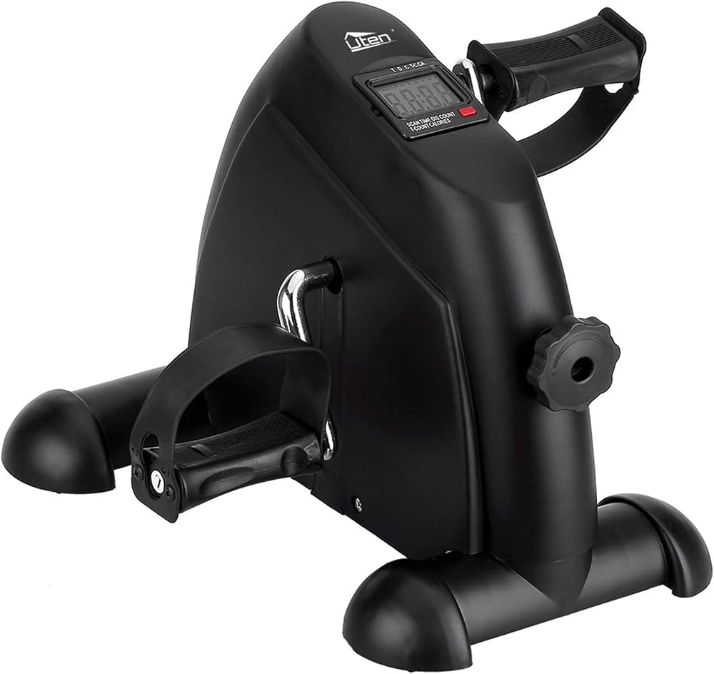 Uten Mini Exercise Bike Pedal Exerciser Indoor Gym Office Fit Black