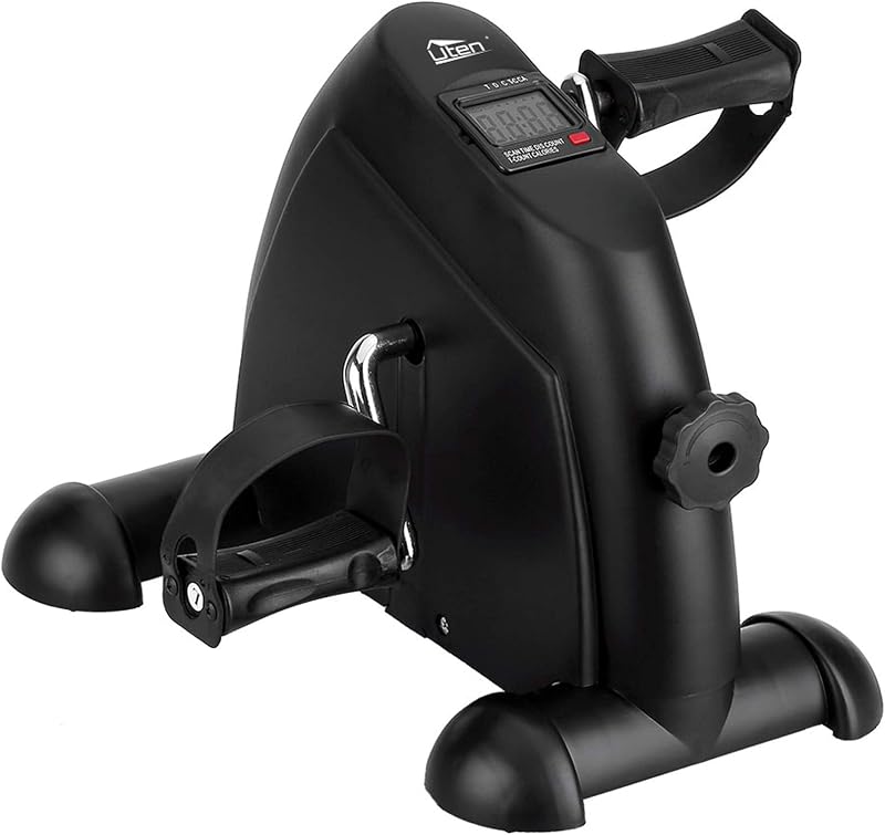 Uten Mini Exercise Bike Pedal Exerciser Indoor Gym Office Fit Black