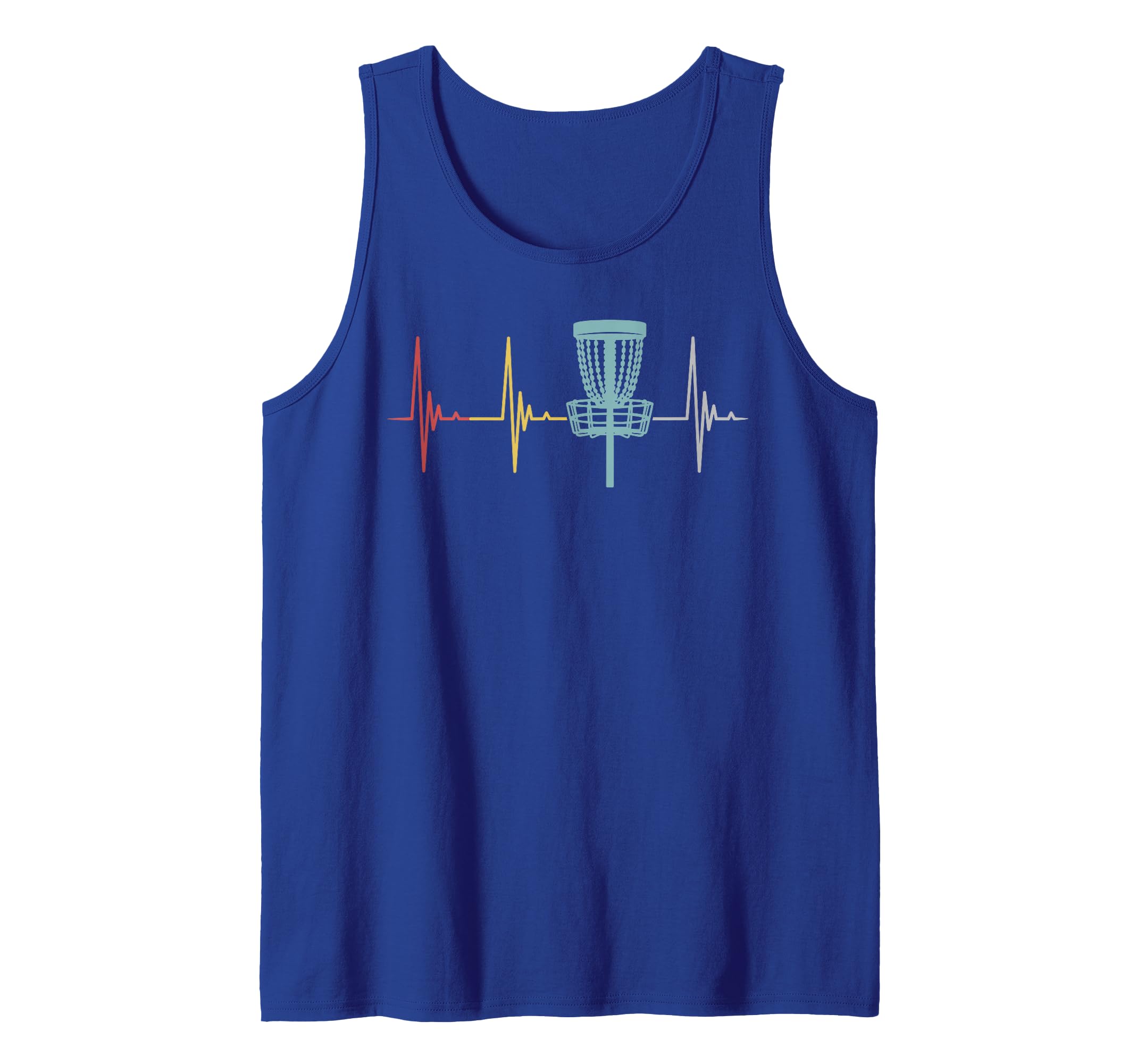 Disc golf retro heartbeat gift frisbee player par Gift Idea Tank Top