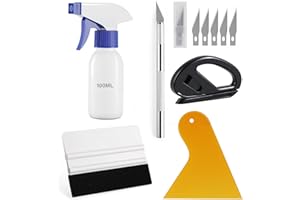 SINGARO Car Window Film Kit, 5PCS Car Glass Protective Window Tinting Privacy Film Tools, Including Vinyl Scraper, Felt Scraper, Cutter with Blade, Film Cutter, Spray Bottle