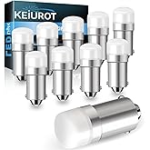 Keiurot 1820 Bulb 1445 1813 1816 1815 757 53 57#313 BA9S Led Bulb 10-30Volt for Lionel Train Light Bulbs, Led Bingo Flashboard Bulbs, House Number Light Bulb 1818 1819 1895 White 10Pack