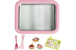 PRNDKHN Rolled Ice Cream Maker Kit, 2026 New At-Home Rolled Ice Cream Machine with Instant Freeze Tray & 2 Scrapers, Homemade DIY Ice Cream Tray for Kids Adults, Stainless Steel Dessert Maker