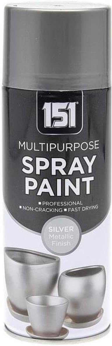 Paint Factory 400ml Metallic Silver All-Purpose Spray Paint for Wood Metal