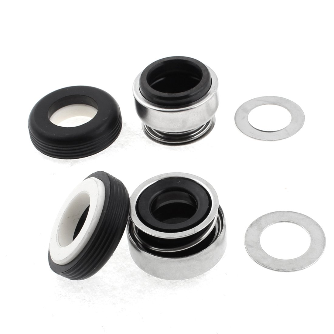 Sourcingmap Metal Spring Mechanical Rubber Bellows Water Pump Seal 15mm ID 2pcs