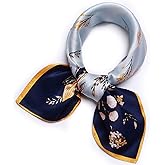 ANDANTINO 100% Mulberry Silk Scarf -21” Lightweight Square Neckerchief – Breathable Digital Printed Scarves with Gift Packed