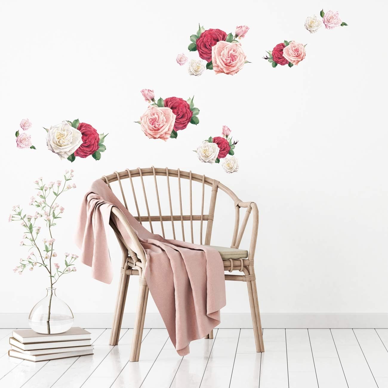 DECOWALL DS4-8041 Watercolour Rose (Small) Kids Wall Stickers Decals Flower Peel and Stick Removable for Nursery Bedroom Living Room Art murals Decorations - Image 3