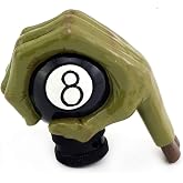 Thruifo MT Gear Shifter Handle, Car Shift Stick Knob Green Devil Hand Griping Black Billiard Ball Style Fit Most Manual Automatic Transmissions