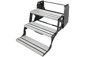 Lippert Components 432696 Alumi-Tread Triple Manual Step, Black