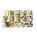 LolliBeads (TM) Assorted Size Silver Gold Antiqued Brass Bronze Ribbon Leather Cord Bookmark End Bracelet Pinch Crimps Kit Spring Coil End Lobster Clasps Chain Extenders Pack (1000 Pcs)