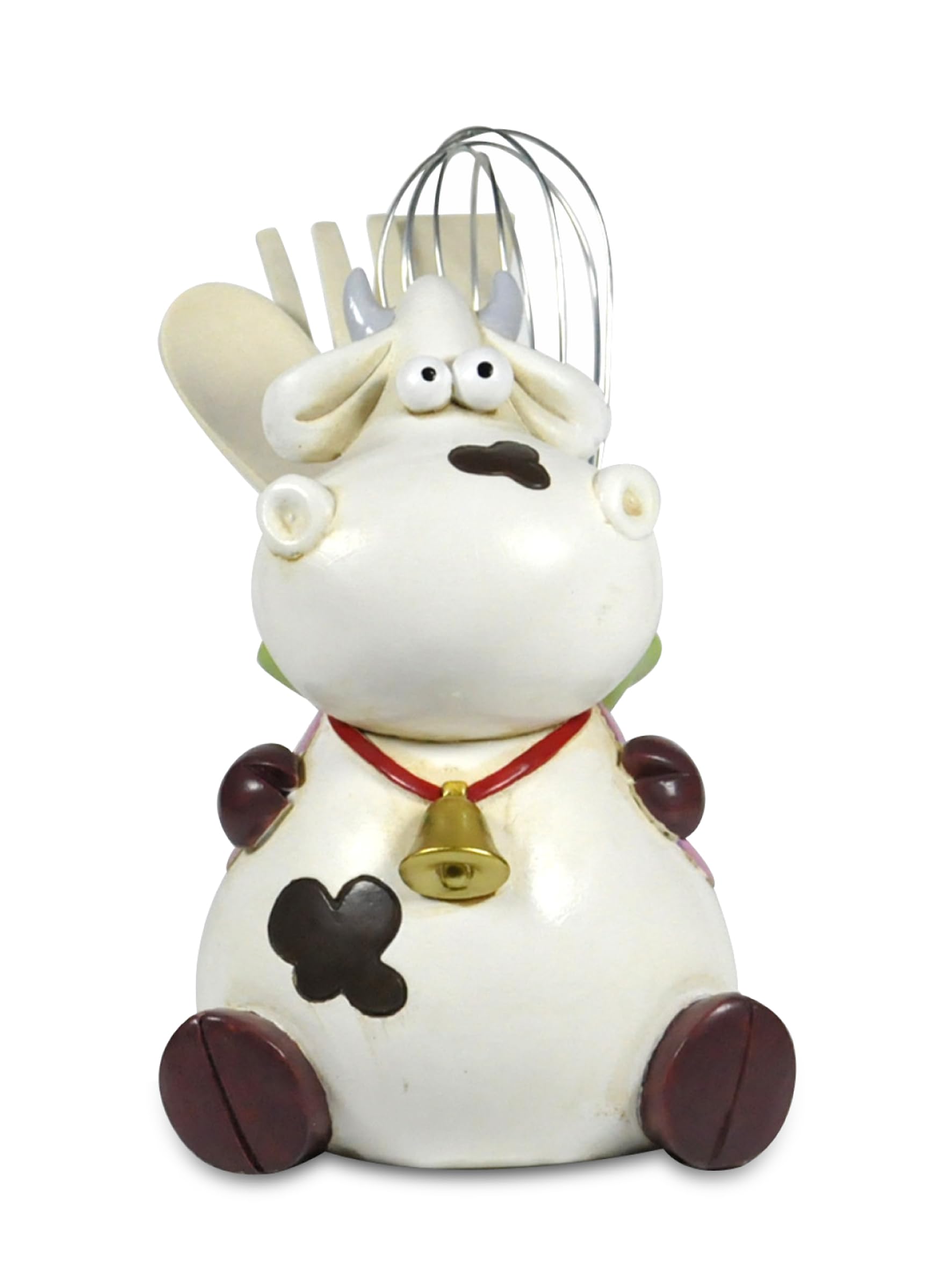 Paolo Chiari Cow Alice Kitchen Cutlery Holder, Marble Resin, Multi-Colour