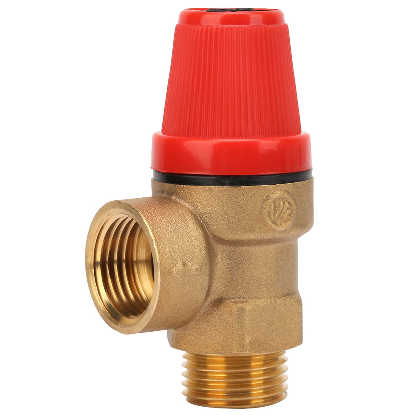 G1/2'' One-Way Premium Brass Safety Valve DN15 Thread Spring Hanging Furnace Safety Valve for Cold Pipe(6 bar/DN15)(6Bar DN15)