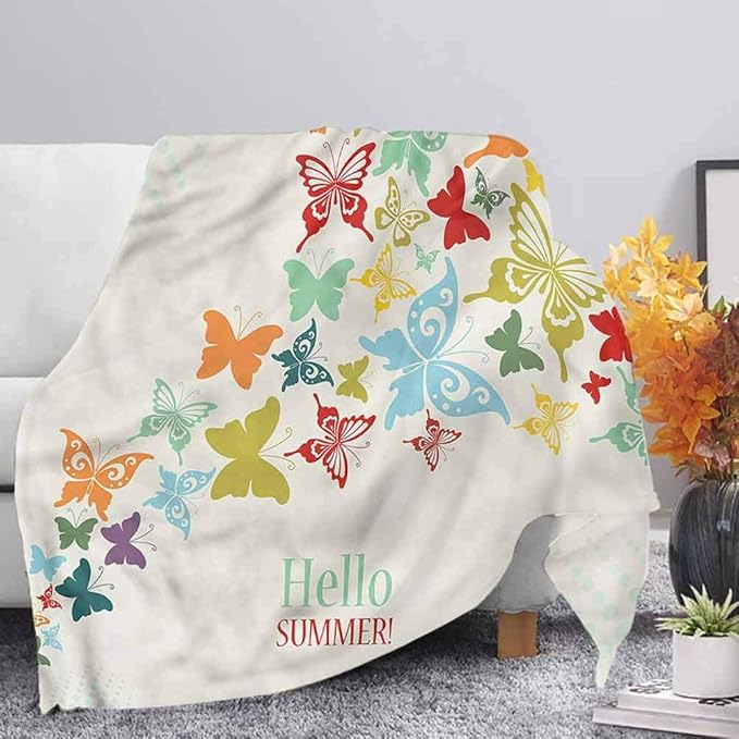 LCGGDB Butterflies Fleece Throw Blanket,50"x70",Butterfly