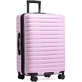 U.S. Traveler Boren Expandable Hardside Rugged Travel Luggage with 8 Spinner Wheels, Lavender, Checked-Medium 26-Inch