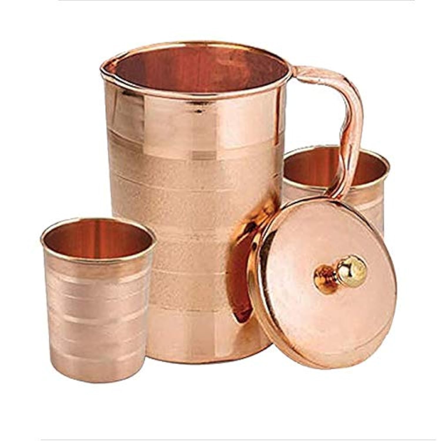 Whitewhale Pure Copper Luxury Jug with 2 glass, Jug capacity 1600 ml