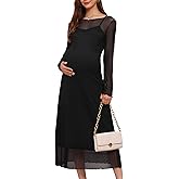 MARI GABRIEL Womens Maternity Mesh Dress 2-Piece Bodycon 2025 Fall Wedding Guest Cocktail Party Pregnancy Dresses