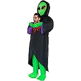 GAKSK Inflatable Alien Costume for Adult Blow Up Halloween Alien Hold Head Abduction Costumes Men Cosplay Party