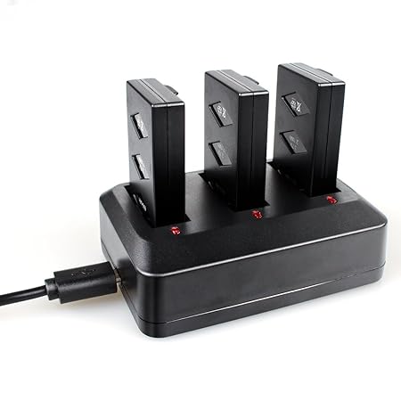 Für Parrot MiniDrone Akku, Morpilot 600mAh 3.7V 20C Li-po Akku 3 Port Schnell Ladegerät für Parrot Rolling Spider?Mambo, Swin