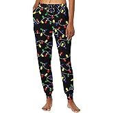 Lindanina Women's Christmas Pajama Pants Lounge Soft Sleepwear Pj Bottoms with Pockets S-XXL