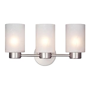 Westinghouse Lighting Westinghouse 6227900 Sylvestre Three-Light Interior Wall Fixture, Brushed Nickel Finish with Frosted Seeded Glass BN