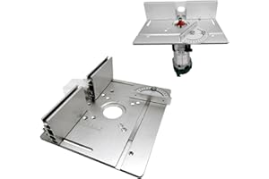 Aluminium Router Table Insert Plate, 2 in 1 Woodworking Benches Router Flip Plate with Miter Gauge Guide, Fence Sliding Brack
