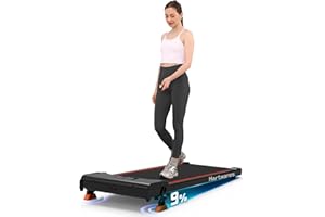 HARTWARES Walking Pad Under Desk Treadmill, Portable Small Treadmills for Home and Office, 2.5HP Ultra Quiet Brushless Motorized Walking Jogging Running Machine with Remote Control& App Control
