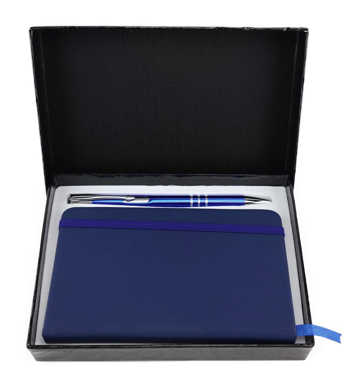 TigerTie - Writing set with retractable ballpoint pen and notebook in gift box. - Blue - One size