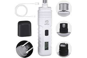 PAPIFEED Dog Nail Grinder Professional Pets, 3-Speed Electric Quiet Dog Nail Grinder, Rechargeable Dog Nail Trimmers - with 2 LED Lights/2 Grinder Wheels, for Small, Medium, (White)