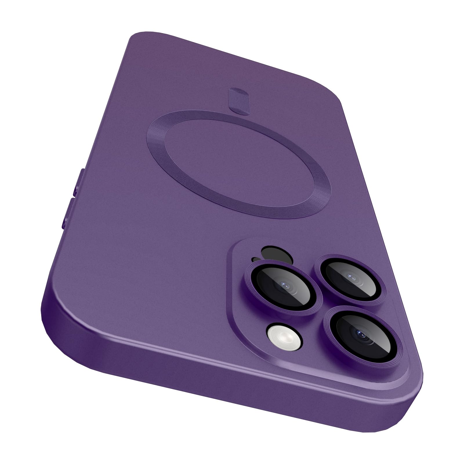 VCGFJD Magnetic for iPhone 14 Pro Case with Camera Lens Protector [Compatible with Magnetic], Matte Metallic Lustre Slim Soft TPU Bumper Shockproof Phone Case for iPhone 14 Pro 6.1" -Purple — image 1